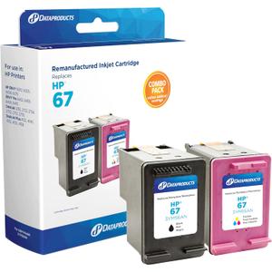 Dataproducts Remanufactured High Yield Black, Tri-Color Ink Cartridges Replacement for HP 67 (3YP29AN) 2-Pack