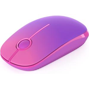 VssoPlor Wireless Mouse, 2.4G Slim Portable Computer Laptop Mouse with Nano Receiver Quiet Silent Optical Mice for Notebook, PC, Laptop, Computer-Gradient Purple