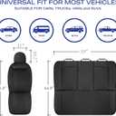 Skechers Car Seat Covers,Piping Luxury Faux Seat Covers,Waterproof Anti Slip Car Seat Protector Front Seats,Car Accessories Airbag Universal Fit for 95% Cars,Vans,Trucks,SUV,Black