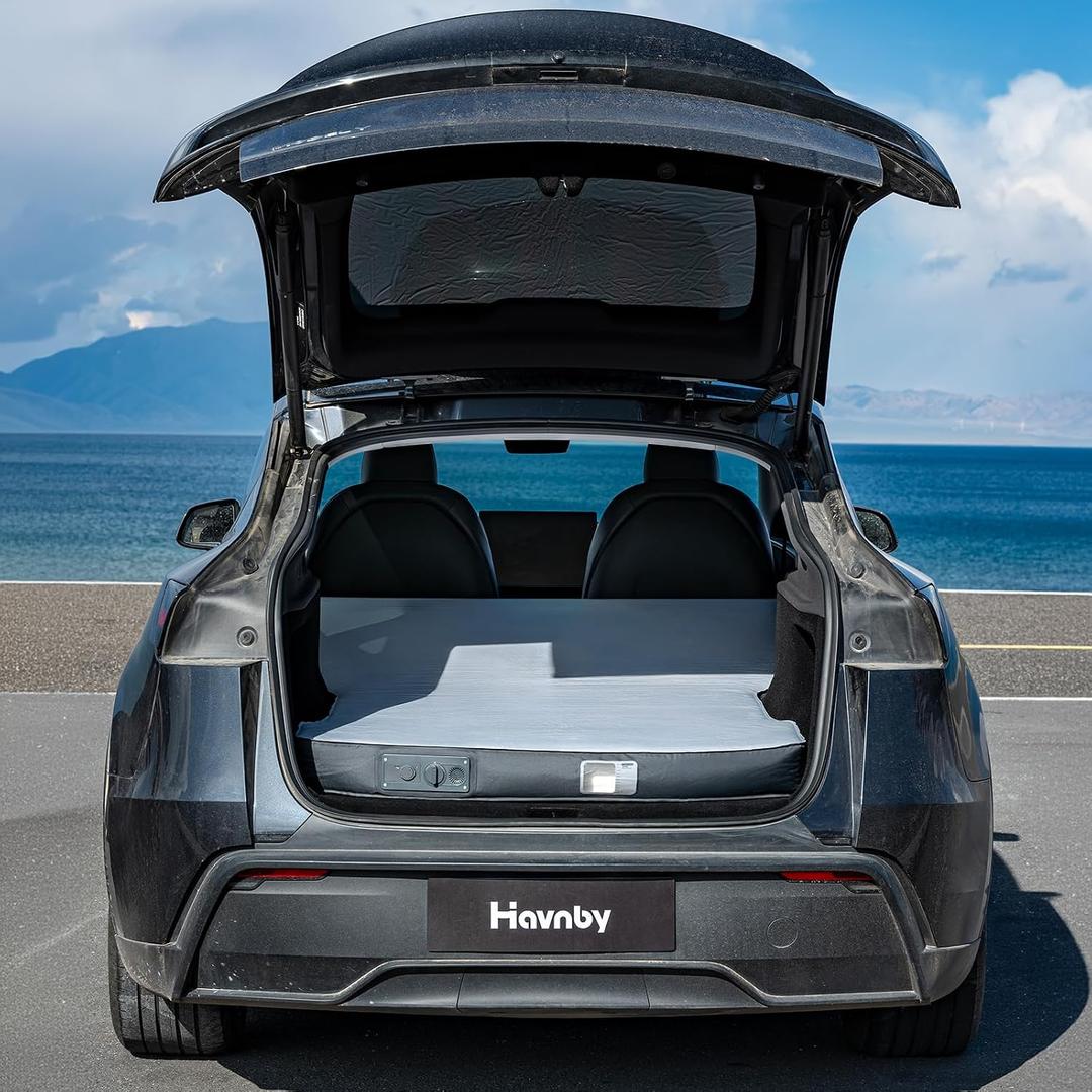 Havnby CloudCore - 4.5 inches Mattress for Tesla Model Y, Full Size Bed, Vacuum Compression, Roadtrip, Job Shifts, Nap, Camping, Guests & Home, Rechargeable Pump and Eyemask Provided (2025+ Model Y)