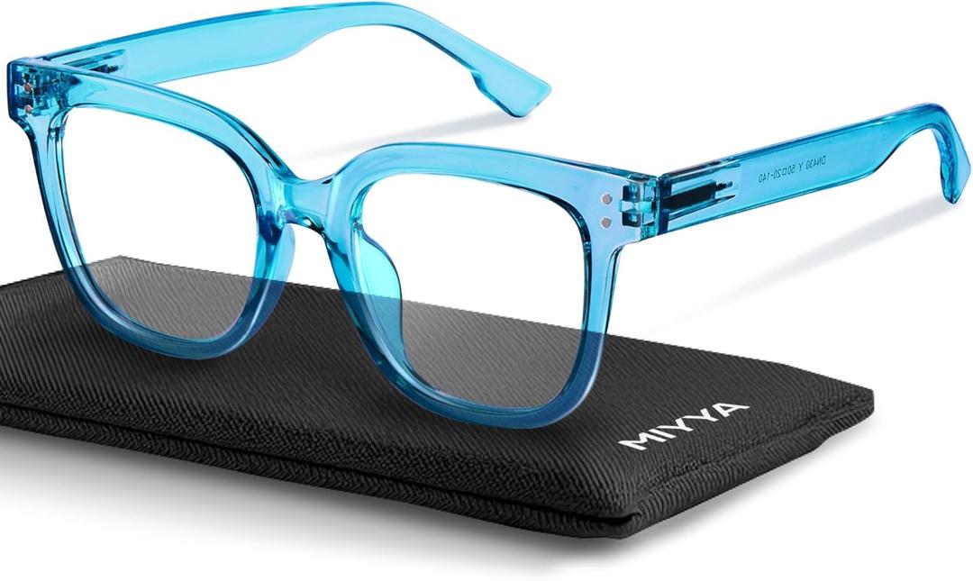 Miyya Blue Light Glasses for Women & Men Oversized UV & Blue Light Blocker Chunky Frames, All-Day Comfort, Stylish Eyewear