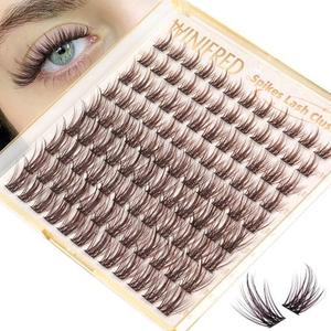 Winifred Brown Lash Clusters Natural Cluster Eyelash Extensions Wispy Eyelash Clusters Manga Anime Lash Extension 16mm Dark Brown Individual Lashes