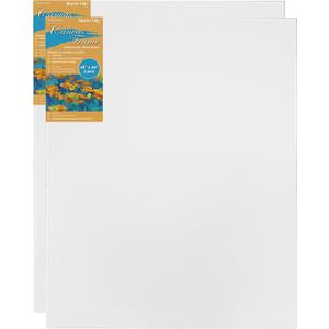 2-PC, 16x 20 Medium Weight Stretched Canvas Wood Frame Value Pack, White, Acid-Free, Oil & Acrylic Paints, Primed with Double Acrylic Gesso to Smooth Surface & Reduce Absorbency
