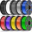 JAYO PLA 3D Printer Filament Bundle 1.75mm 10-Pack 11kg Reusable Spool