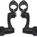 FOVPLUE 1", 1.25" Highway Footpegs, Adjustable Highway Peg for Harley Touring Softail Dyna Sportster Honda Kawasaki Suzuki Yamaha Indian Victory with 1", 1-1/4",22-35mm Engine Guards/Tubing, Gloss Black