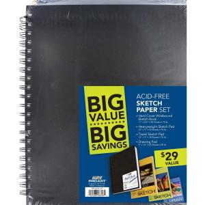 Pro Art Paper Value Pack for Drawing and Sketching - Wirebound Sketch Pad, Drawing Book, Mixed Media Sketchbook, Art Books, Sketch Book for Artists