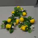 3Pcs Lemon Candle Rings Wreaths 3inch Center Decorative Greenery Candle Holder Rings with Flowers Spring Mini Wreaths for Pillar Wedding Farmhouse Front Door Wall Table Centerpiece Home Decorations