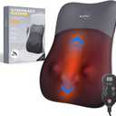 Back Massager with Heat for Pain Relief Deep Tissue, Ultrathin 4D Shiatsu Lower Back Massager, Chair Back Massager for Home Office, Gifts for Women Men,Black