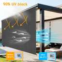 10'W x 8'H Gray Outdoor Roller Shade with Crank Wand Patio Shades Roll up, Privacy Protection & UV Blocking for Pergola | Gazebo