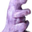 DUQGUHO Dinosaur Gift Decor Lepidolite Crystals Statue Cute Figurines Collectible Decorations Gift for Women Men Christmas Home Desk Decor 1PC (04 Amethyst-purple)