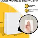 RACETOP 50 Pack White Kraft Paper Gift Bags, 5.8x3.2x8.25 Inch Small Paper Bags with Handles Bulk for Business, Parties & Retail, Shopping, Versatile for Birthday, Wedding, Grocery & Craft