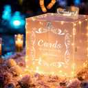 Acrylic Wedding Card Box with Lock LED Lights, Wedding Card Box Gift for Wedding, Birthday, Anniversary, Bridal Shower,Party Birthday Wedding Graduation Decorations(10.2"x9.8"x7", Holds 200+ Cards)