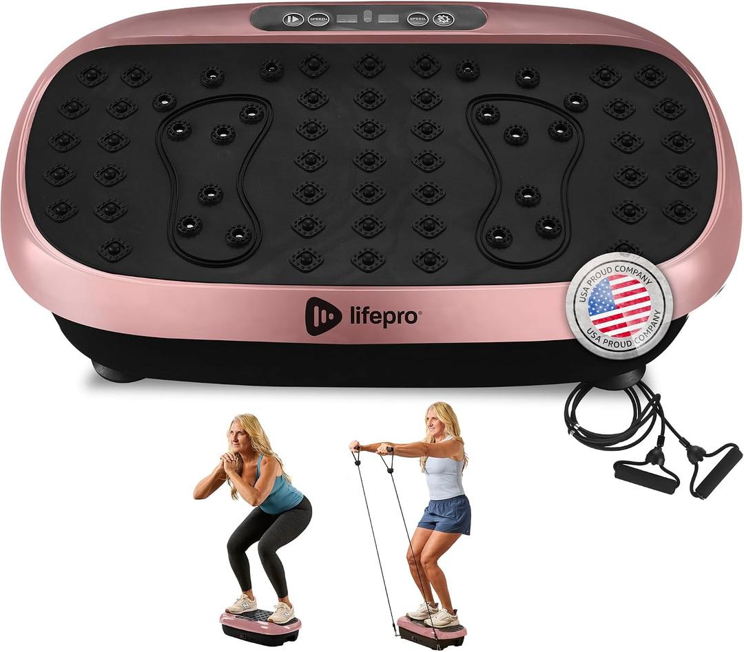 Lifepro HexaPlate Lite Vibration Plate Exercise Machine with Magnetic Acupoints - Full Body Vibration Platform for Beginners and Recovery - Lymphatic Drainage Massager for Muscle Toning and Fitness