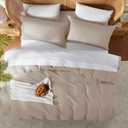 Nestl Linen Duvet Cover Queen Size - Soft Double Brushed Queen Duvet Cover Set, 3 Piece, with Button Closure, 1 Duvet Cover 90x90 inches and 2 Pillow Shams