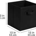 6 x Amazon Basics Collapsible Fabric Storage Cube Bins Organizer with Handles, Organization Containers, Multifunctional, 13" x 13" x 13", Black, 6-Pack