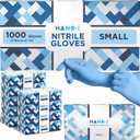Hand-E Touch Disposable Nitrile Gloves 1000 Count Case - Latex Free, Powder Free, Surgical Medical Exam Gloves -Bulk Supply