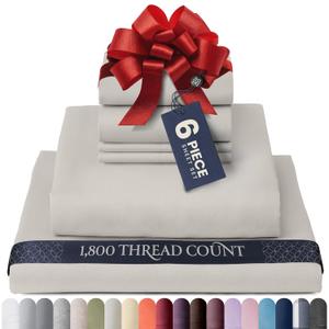 BELADOR Silky Soft Queen Sheet Set - 6 Piece Bed Sheets for Queen Size Bed, Secure-Fit Deep Pocket Sheets with Elastic, Breathable Hotel Sheets & Pillowcase Set, Wrinkle Free Oeko-Tex Sheets (Luxe Cream)