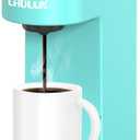 CHULUX Slim Single Serve Coffee Maker for K Cup, Mini Travel One Cup Coffee Machine for Home, Desk, Kitchen and Bedroom, Fits Travel Mug, Aqua