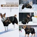 BRKURLEG Black Dog Coat with Harness, Dog Winter Jacket, Dogs Onesie Body Warm Jackets, Small Dogs Winter Coats Reflective Windproof Warm Cold Weather Coats, Pet Waterproof Jacket Hiking M