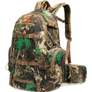Hunting Backpack,Outdoor Gear Hunting Pack with Rain Cover,Durable Large Capacity Hunting Day Pack. (KHAKI CAMO)