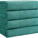 Lunoku Bath Towels Set of 4 Extra Large 35 x 70 Inches, Luxury Thick High Absorbent and Quick Dry Bath Sheet, Ultra Soft Microfiber, Bathroom, Beach, Yoga, Sport, SPA, Fitness (Green)
