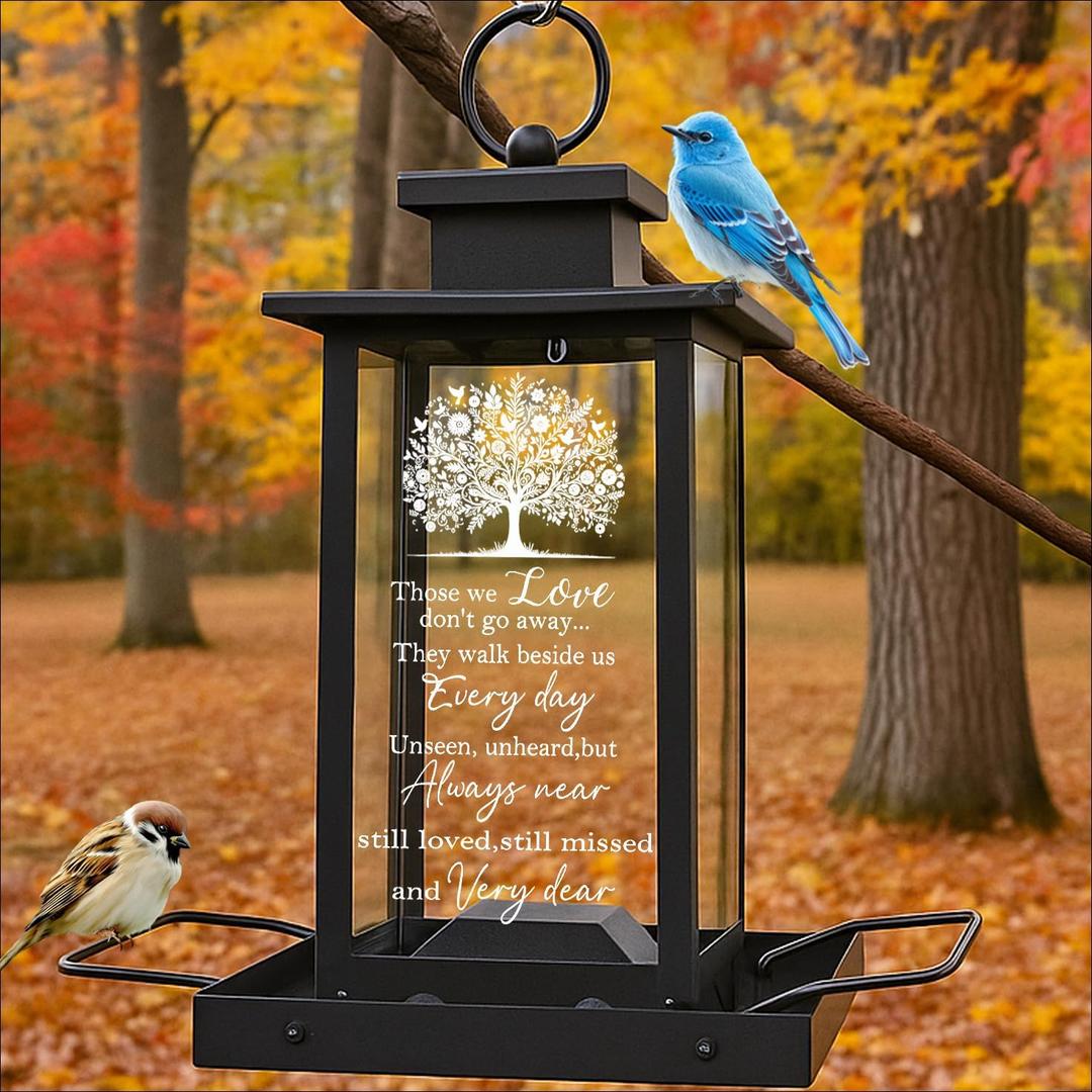Sympathy Memorial Bird Feeders for Outdoors, Condolences Gifts for Loss of Loved One, Remembrance Condolences Bereavement Funeral Gift Idea, Grief Home Decor Keepsake Outside Garden