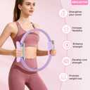 Pilates Ring Fitness Circle 14 Inch Magic Circle for Toning Arms, Thighs, Legs & Core (Workout Guide Included)