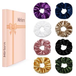 Velvet Scrunchies with Zippers Pocket, 8 Pcs Velvet Soft Hair Ties, Hidden Pocket Hair Scrunchies Accessories for Women Girls, Ponytail Holder Secret Compartment Items (Multicolor)