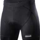 Souke Sports Men's Cycling Underwear Shorts 4D Padded Bike Bicycle MTB Liner Shorts with Anti-Slip Leg Grips (Black, Medium)