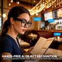 AI Smart Glasses with Camera, 8MP 4K/1080P Video Recording Glasses, Real-Time Translation, AI Voice Assistant & Object Recognition, Open-Ear Audio, Photochromic UV400 Lenses for Travel & Business