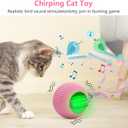 2Packs Interactive Cat Toys for Indoor Cats, Interactive Cat Ball Toy with Elastic Mesh Tail, Automatic Cat/Kitten Toys with Chirping & Motion Activate, Cat Toys for Bored Indoor (Pink+Yellow)
