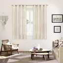 YoungsTex Rustic Linen Curtains 63 Inch Length 2 Panels for Living Room Window - Light Filtering Drapes with Bronze Grommet Thick Textured for Country Bedroom, 52 x 63 Inch