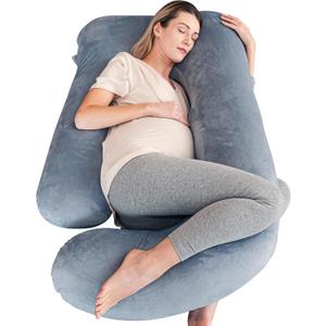 Cute Castle Pregnancy Pillows, Soft U-Shape Maternity Pillow with Removable Cover - Full Body Pillows for Adults Sleeping - Pregnancy Must Haves - Jumbo 57 Inch - Grey