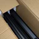 HECASA RV Window 42" W X 22" H Teardrop Horizontal Sliding Window W/ Trim Ring for 1.5" Wall and Mesh Screen Tempered Glass Powder Coated Black 2PCS