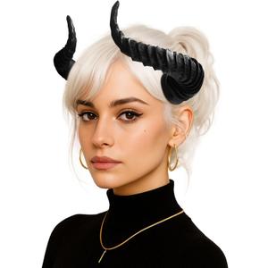 Succubus Devil Horns Headband, Lightweight Costume Accessory with Invisible Elastic for Cosplay, Gothic, Halloween, Succubus Costume, Dragon, Ram