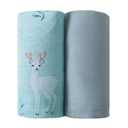 Viviland Muslin Swaddle Blankets, Breathable and Skin-Friendly Baby Receiving Blankets, 2-Pack Deer, 47 x 47 inches