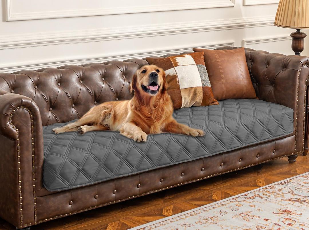 Ameritex Waterproof Dog Bed Cover Pet Blanket with Anti-Slip Back for Furniture Bed Couch Sofa (30x80 Inch (Pack of 1), Darkgrey)