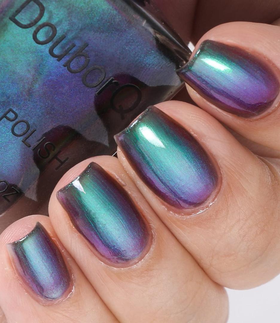 Chrome Nail Polish Holographic Glitter Chameleon Nail Polish Shimmer Iridescent Green Blue Nail Art Varnish (1 Fl Oz (Pack of 1))