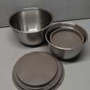 Martha Stewart Rhinewell Mirror Polish 6 Piece Stainless Steel Mixing Bowls with Lid and Non-Slip Base - Grey