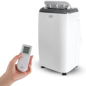 BLACK+DECKER 8,000 BTU Portable Air Conditioner with Remote Control, White (1 Count (Pack of 1))
