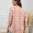 Post Shoulder Surgery Shirt for Women Tear Away 3/4 Sleeve Tops After Rotator Cuff Shirt V Neck Chemo Port Adaptive Clothing (S)