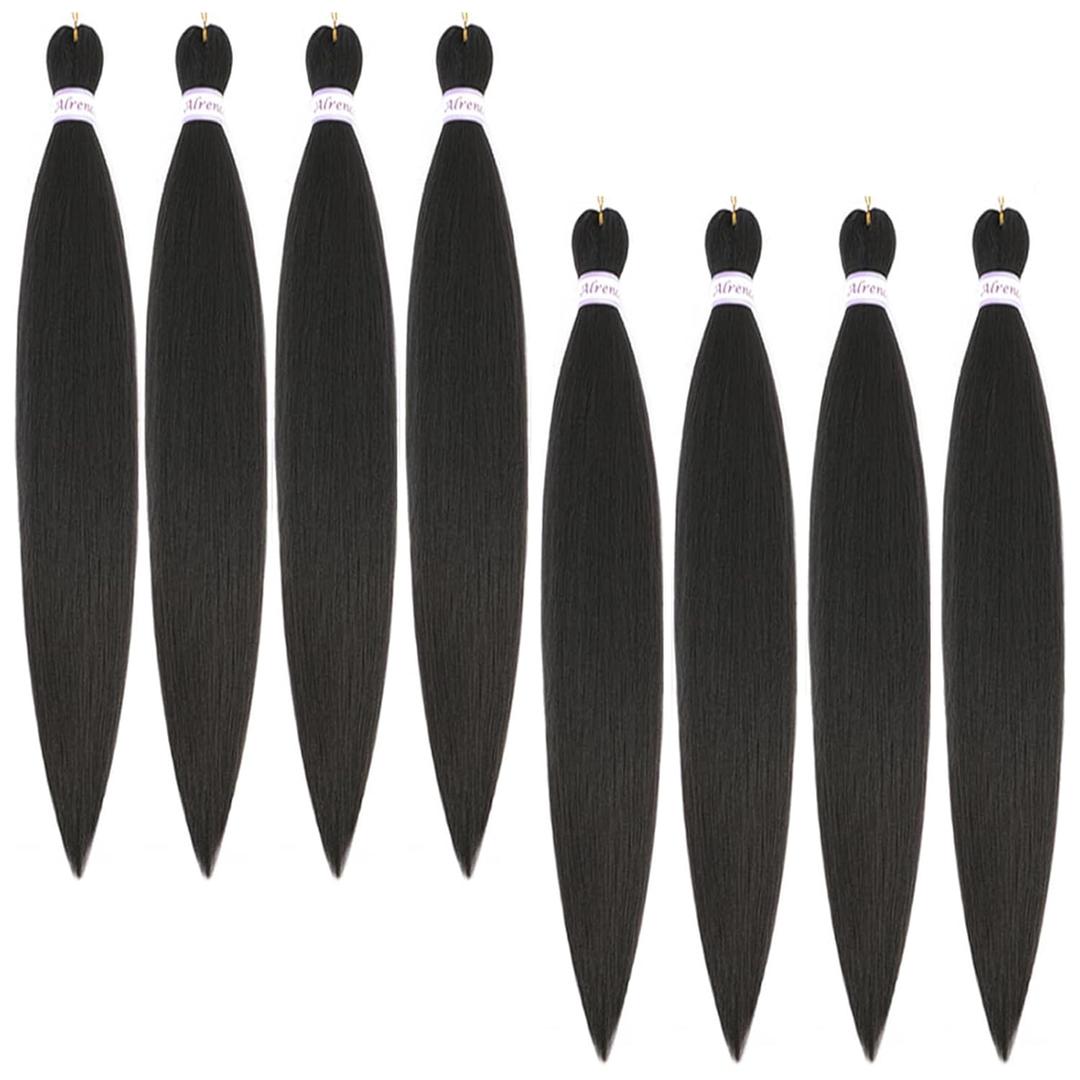 Alrence Pre Stretched Braiding Hair Long Braid 36 Inch 8 Packs Professional Braiding Hair Extensions Synthetic Crochet Twist Braids (36 Inch, 4#)