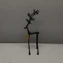 2025 Christmas Decorations - Set of 2 Black Reindeer Statues - Modern Xmas Figurines - Elegant Indoor Holiday Decor - Table Centerpieces - Ideas for Mantel Living Room Bedroom Office (Style A)