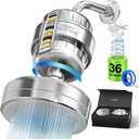 Luxury High Output Filtered Shower Head Set - 36 Stage Advanced Shower head Filter & Hard Water Removes Chlorine for Hard Water,Removes Chlorine,Fluoride, Vitamin C E A Infusion Improves Skin & Hair