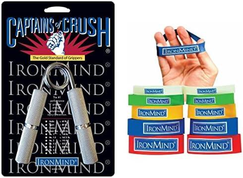 IronMind Two-Way Captains of Crush Grip Strengthener Set: CoC Trainer Gripper (100 lb.) and Expand-Your-Hand Bands