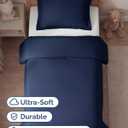 Duvet Cover Twin/Twin XL Size Set - Extra Soft Twin/Twin XL Duvet Cover 68" x 90" with 1 Pillow Sham - Hotel Luxury, Easy Care, Fade Free with Zipper Closures & Ties - Comfy & Breathable (Navy Blue)