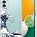 Unov Case Designed for Galaxy A13 / A04S, Crystal Clear Phone Case with [Anti-Slip Embossed Pattern], Shockproof Slim Protective [Anti-Yellowing TPU] Back Cover, Great Wave