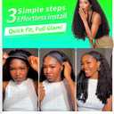 Curly Headband Wig 26 InchAfro Curly Wigs for Black WomenKinky Straight Synthetic Hair with Bouncy Curls In the EndWear and Go Glueless Half Wig (Natural Color)