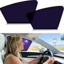 ZATOOTO Tesla Model Y Juniper 2020-2026 Front Window Shade for Driver & Passenger, Bluish-Purple Static Cling Car Window Shades | Block Harsh Sunlight | Sun Shade UV Blocker with Storage Bag