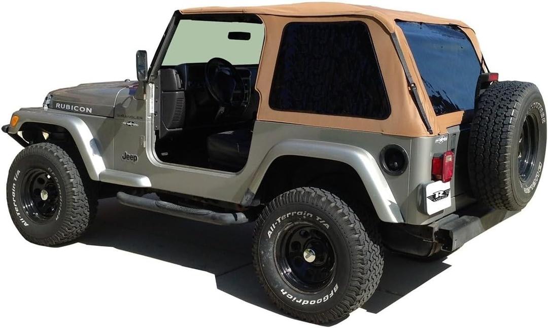 RAMPAGE PRODUCTS Rampage Frameless Trail Top | Vinyl, Spice Denim Color with Tinted Windows | 109517 | Fits 1997 - 2006 Jeep Wrangler TJ